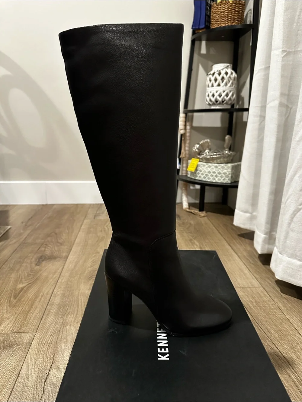 Kenneth Cole Black Over-the-Knee Block Heel Boots